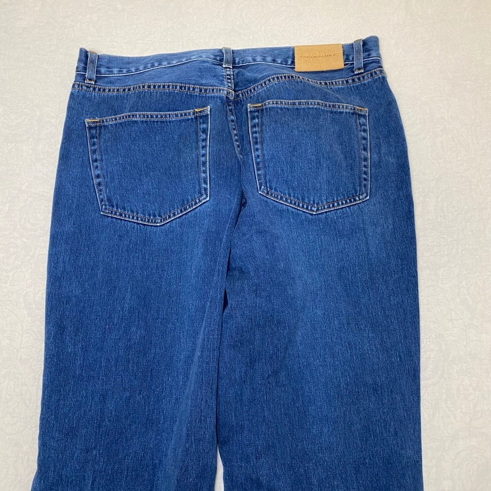 Faconnable Men's Straight Leg Blue Jeans 38L Cotton Made in Macau Design France - Picture 4 of 10